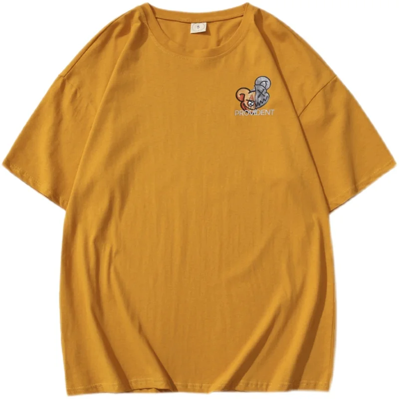 

New Men's T-Shirt Short Sleeve Letter Pattern Print Tees Loose Half Sleeve Casual Male Clothing Tops Streetwear Summer Coat