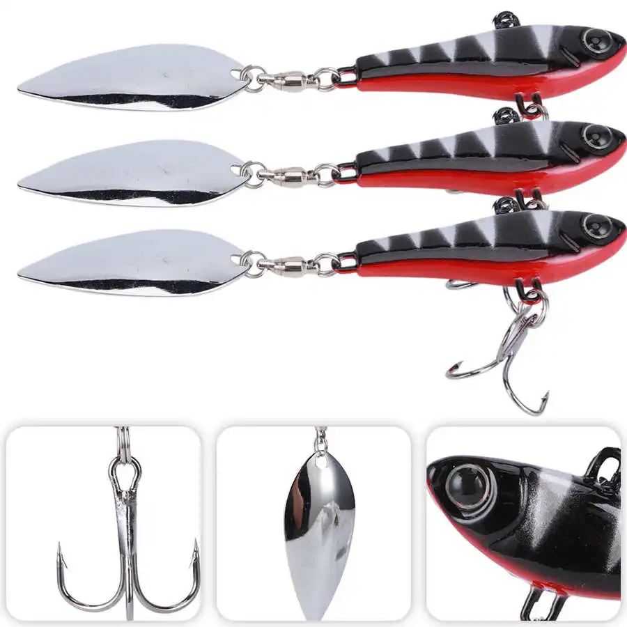 3 шт искусственные рыболовные приманки с блестками вращающийся Алюминий жесткие