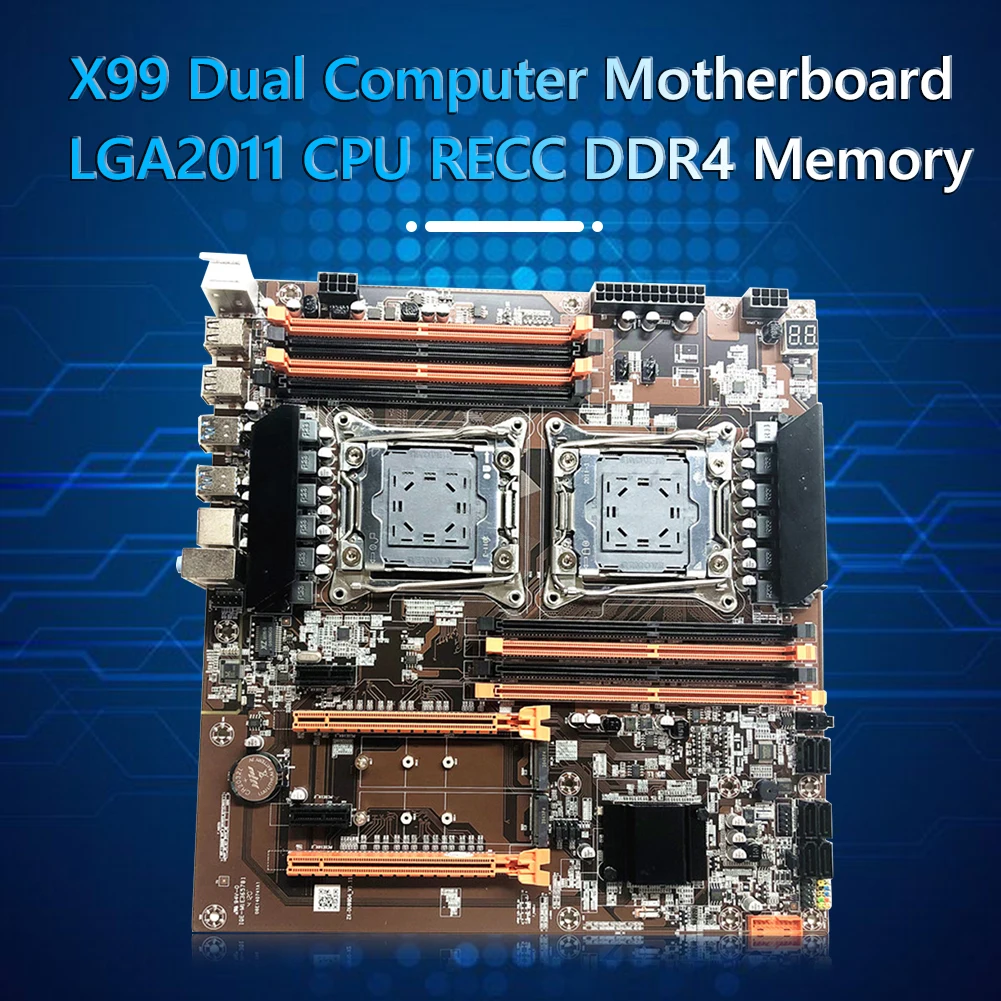 

X99 Chip Dual-Channel ATX Motherboard SATA III 8 USB LGA 2011 CPU DDR4 RECC Gaming Mainboard 2 PCIEx16 1 PCIEx1 Slot