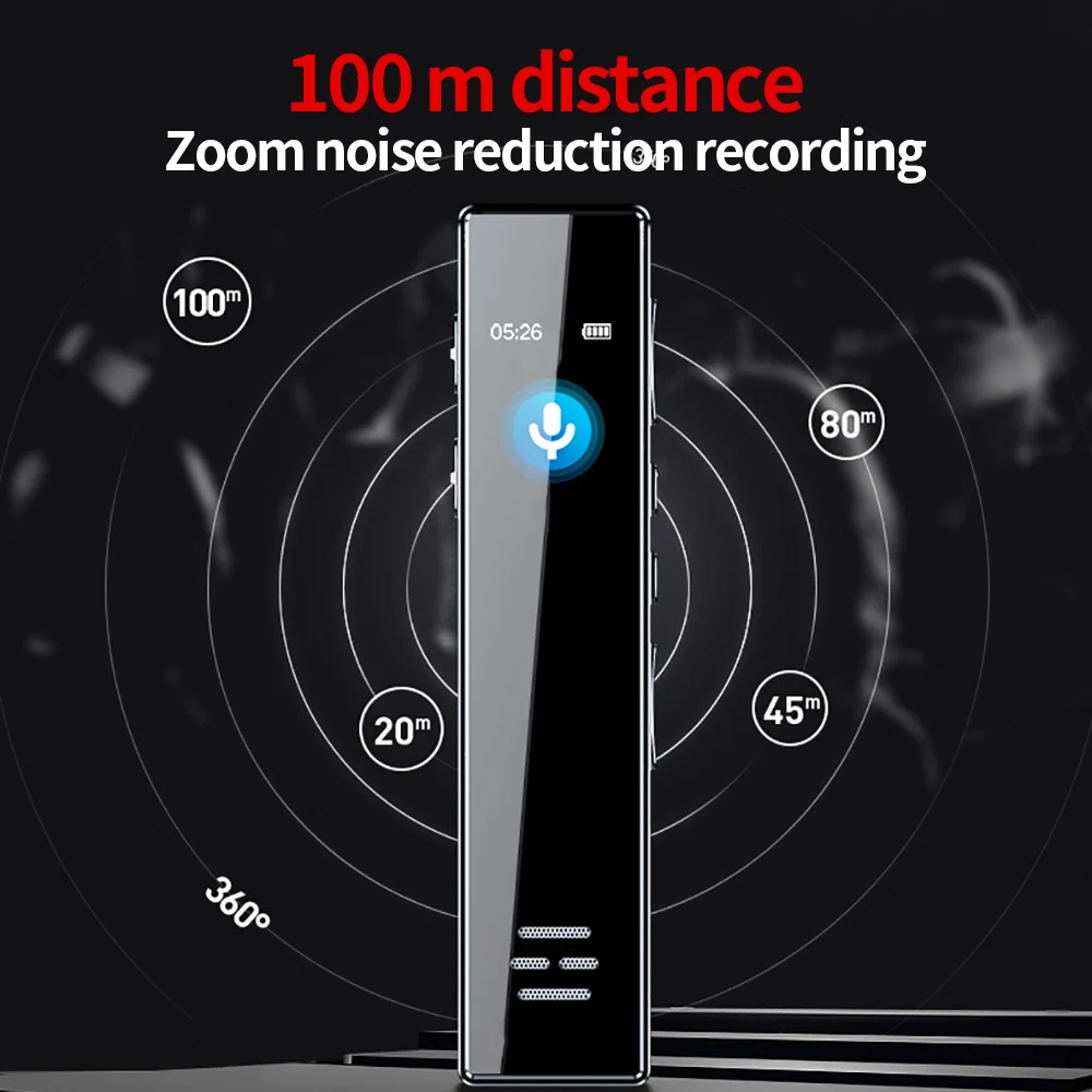 

500mah Digital Voice Activated Recorder 16GB Dictaphone Long Distance Audio Recording Player Noise Reduction WAV Record
