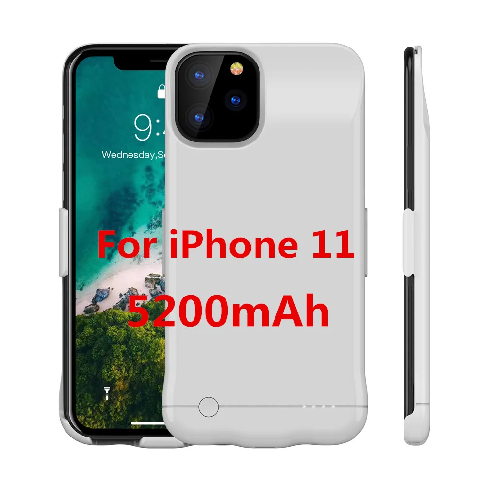White for iPhone 11 NTSPACE ультра тонкий внешний аккумулятор чехол для iPhone 11 Pro батарея Чехол резервного питания зарядное устройство чехол для iPhone 11 Pro Max power Case - Цвет: White for iPhone 11
