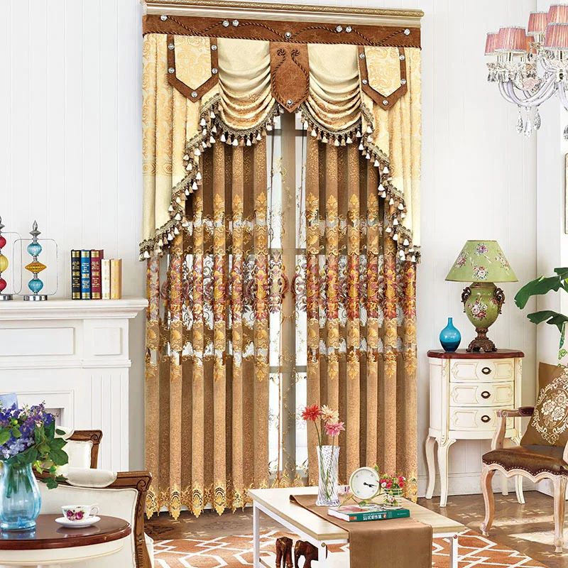Европейские королевские затемненные шторы с вышивкой для спальни/отеля