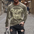 Новинка 2022, Мужская футболка для отдыха Ssports с 3D Цифровым принтом, уличная трендовая модная футболка для фитнеса, пуловер, эластичный обтягивающий череп