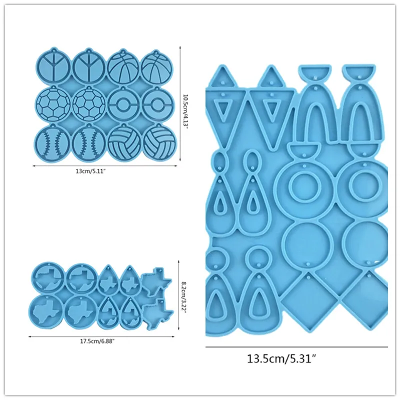 

Ball Style Earrings Epoxy Resin Mold Ear Studs Dangle Casting Silicone Mould DIY Crafts Jewelry Pendants Making Tool