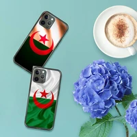 algeria national flag phone case for iphone 7 8 11 12 x xs xr mini pro max plus retro black grey clear transparent