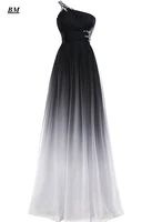 sexy a line ombre prom dresses 2021 chiffon sequins beading long gradient formal evening dress party gown vestidos de gala bm12