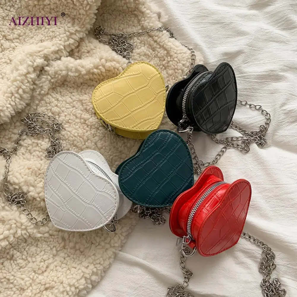 Дамские повседневные мини сумки через плечо в форме сердца женские детские