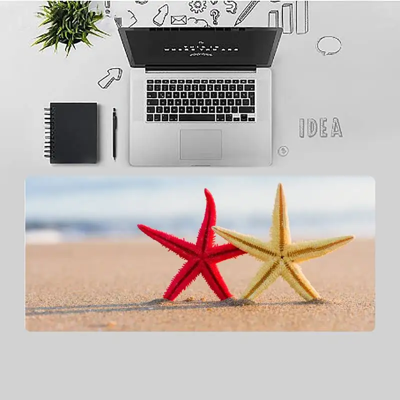 

cute starfish Sandy beach gamer play mats Mousepad Desk Table Game Office Work gamer Large Mouse pad Mat Non-slip Laptop Cushion