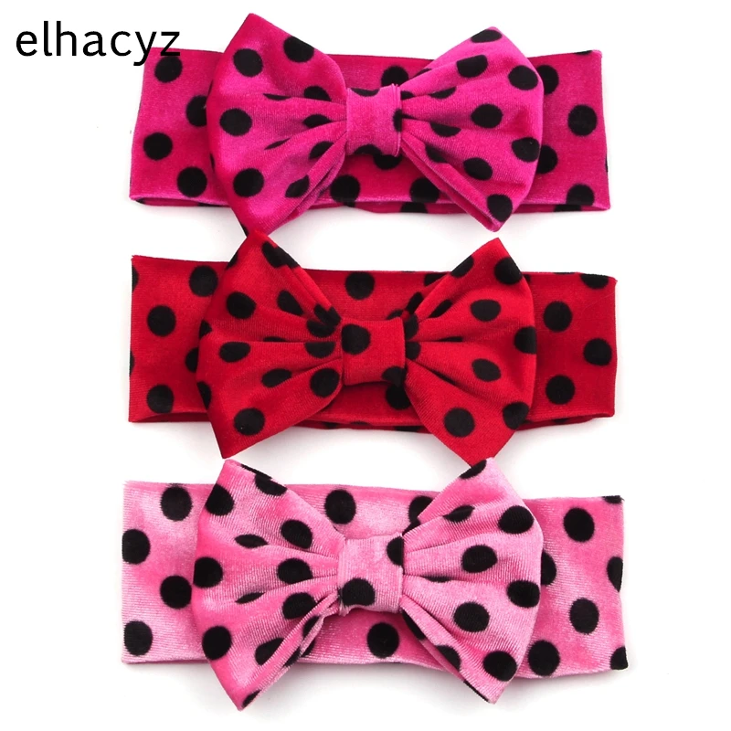 

1 шт., детский бархатный бант в горошек, 5 дюймов