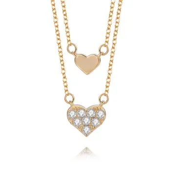 

New and New Accessories Double Heart Necklace European Pendant Double Love Necklace N680