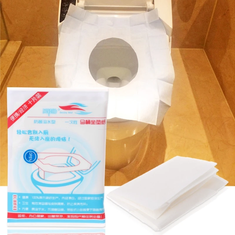 

T8NA 10 Pcs/Bag disposable toilet seat cover mat 100% waterproof toilet paper pad
