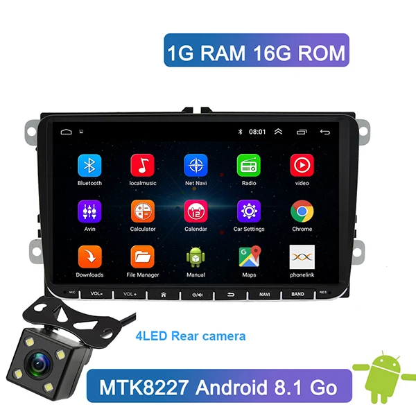 Navivox Автомобильный мультимедийный плеер android 8,1 2 Din автомобильный DVD для VW/Volkswagen/Golf/Polo/Tiguan/Passat/b7/b6/SEAT/leon/Skoda/Octavia - Цвет: Rear camera -8.1