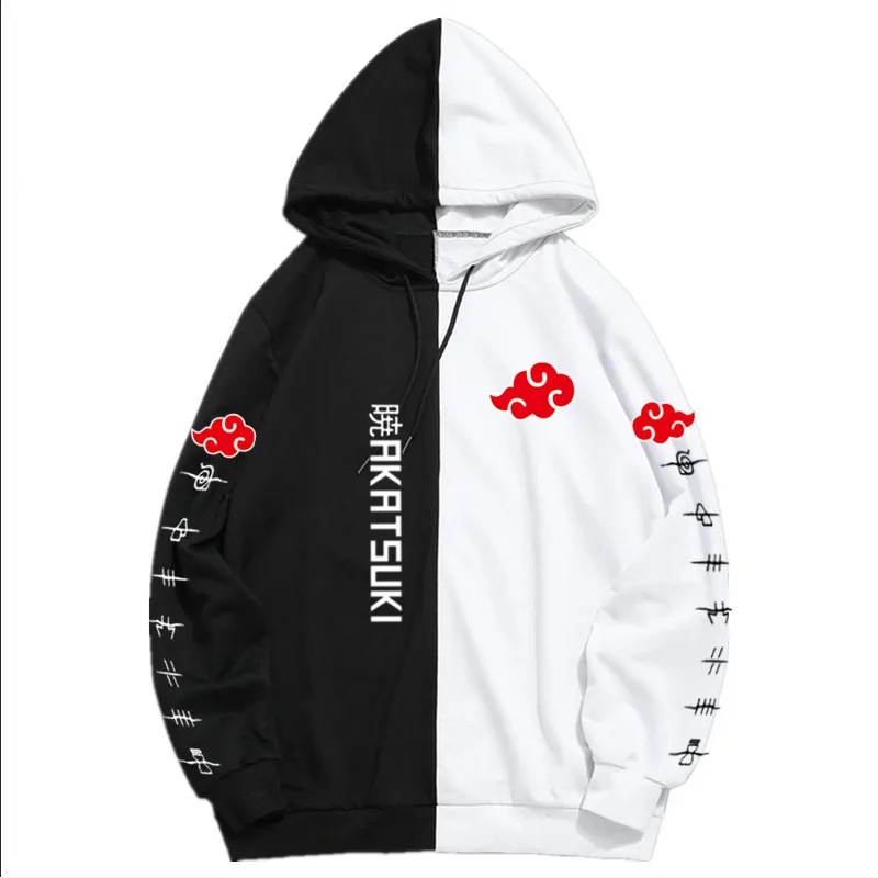 

Akatsuki Cloud Symbols Print Hoodies Japan Anime Streetwear Sweatshirt Men Women Oversized Pullover Harajuku Patchwork Hoody