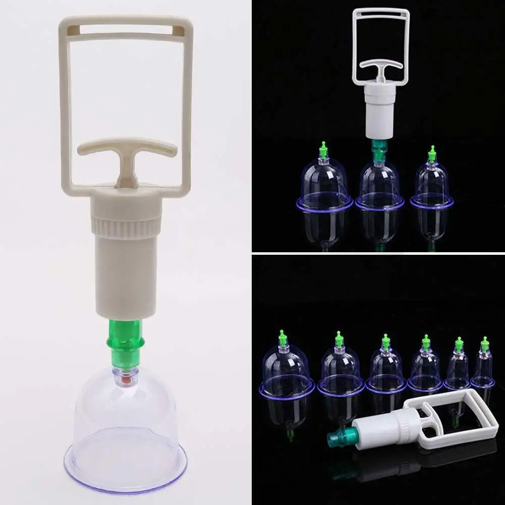 

1 Set Cans Cups Chinese Vacuum Cupping Kit Thick Pull Back Vacuum Curve Apparatus Relax out Body Suction Massagers Therapy P9H0