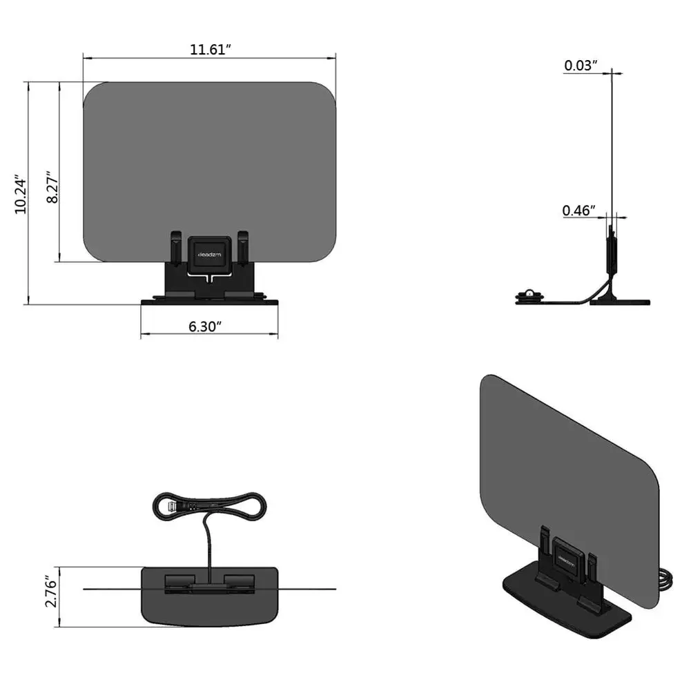 

Leadzm TA-105A Indoor Digital TV HDTV Antenna Amplifier UHF/VHF/1080p 4K with stand-31169746