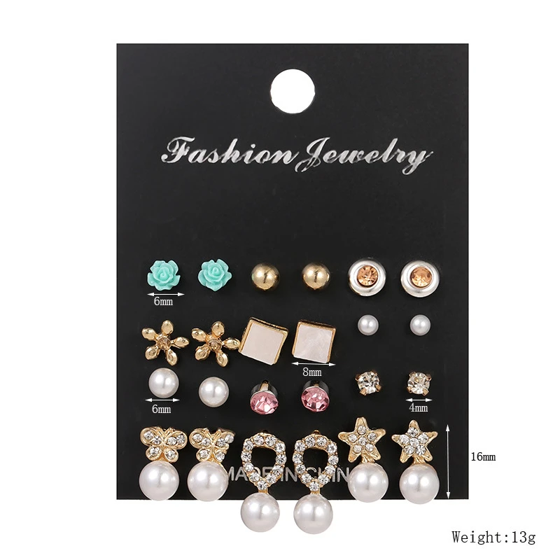 

Luokey Romantic Cute Small Star Stud Earrings For Women Fashion Sexy Red Lip Earrings Set Female Party Wedding Jewelry Wholesale