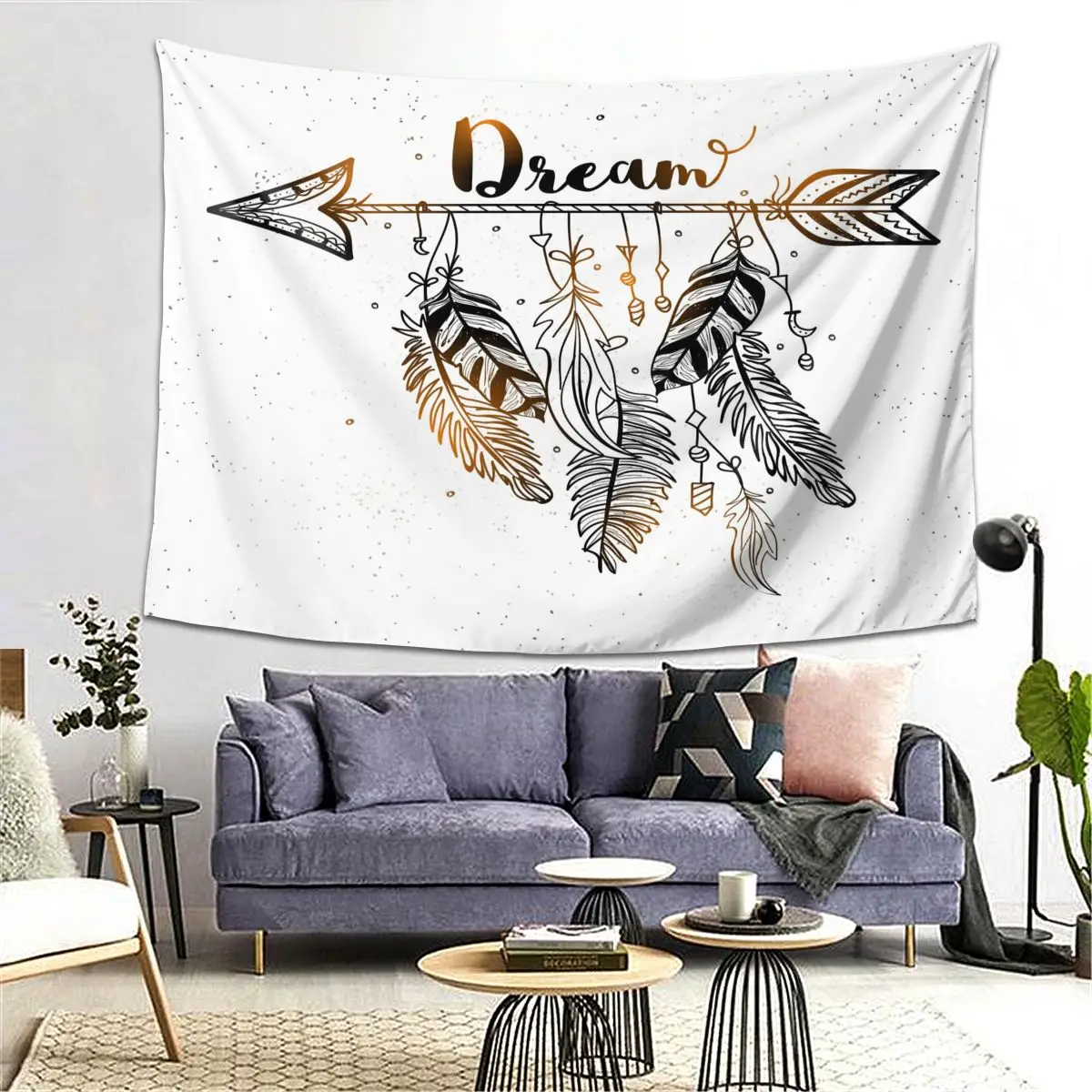 Ловец снов с 3D принтом маленький 95x73 см настенный гобелен недорогой подвесной