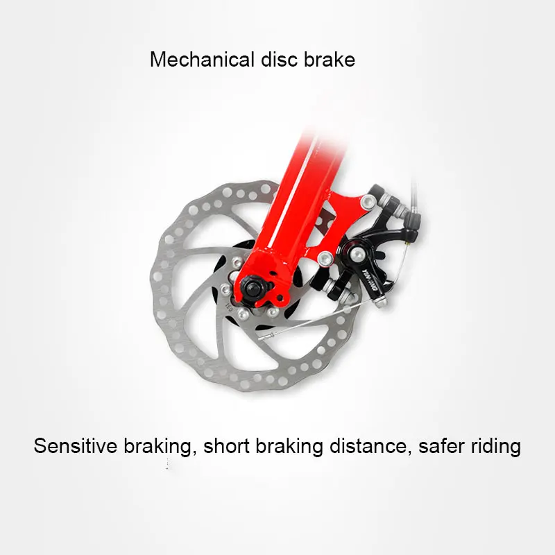 Bike Folding Bicycle 20 Inch Speed Double Disc Brake Shock Absorption Aluminum Alloy Rim Student Adult Men and Women