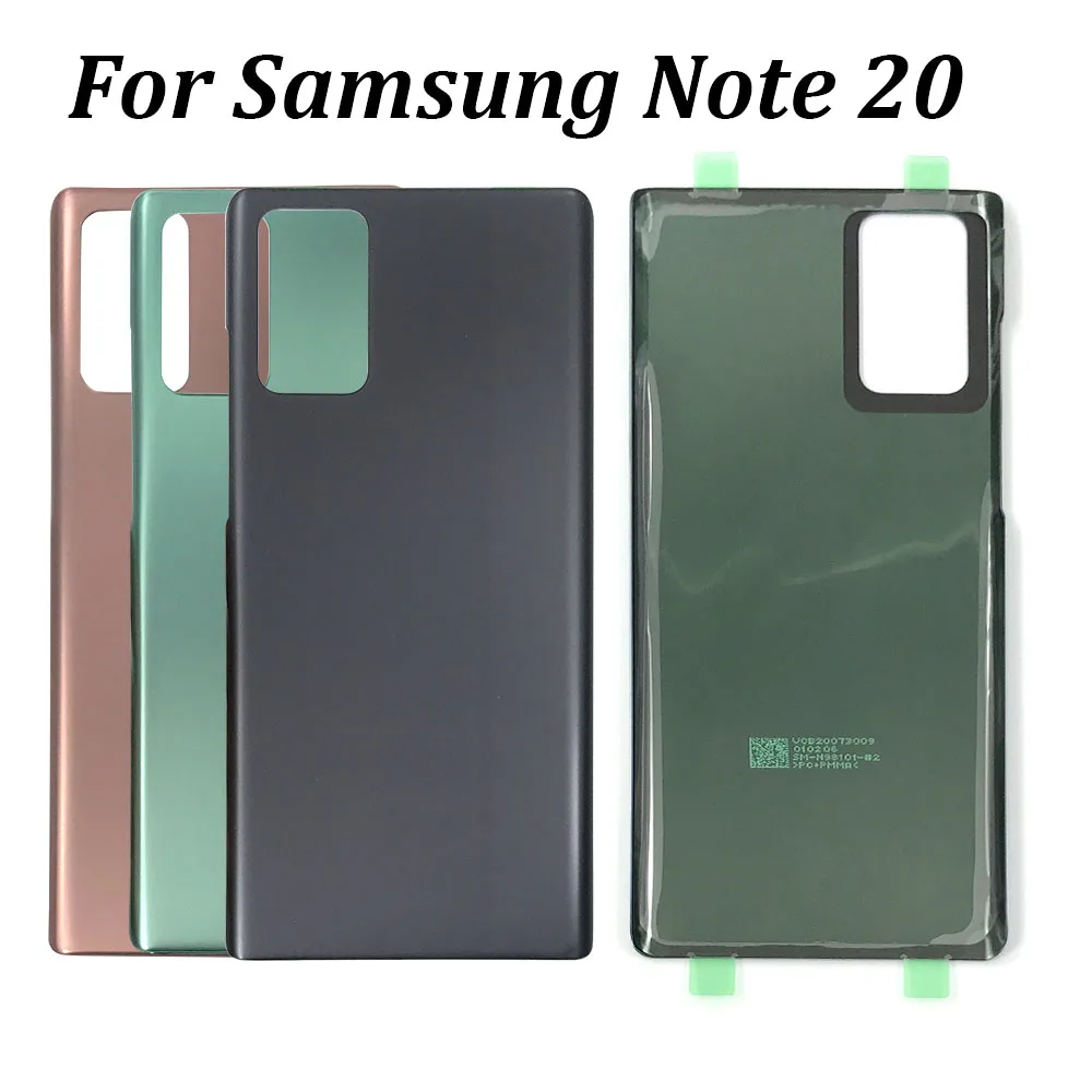 

5Pcs，Original For Samsung Galaxy Note 20 Glass Back Battery Cover Door Housing Replacement Note20 Back Cover Case With Ahesive