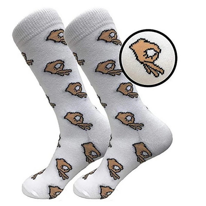 1 пара веселых круглых носки Бейсбольные женские классные с принтом ок для мужчин