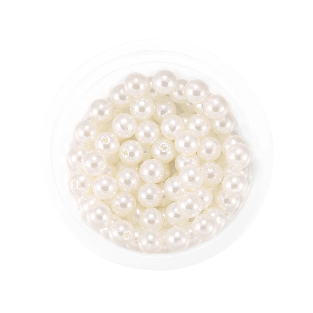 

10-400Pcs 3-20mm Beige Round Pearl Beads For Jewelry Making Loose Spacer Beads Bracelet Necklace Charm Jewelry Findings Supplies