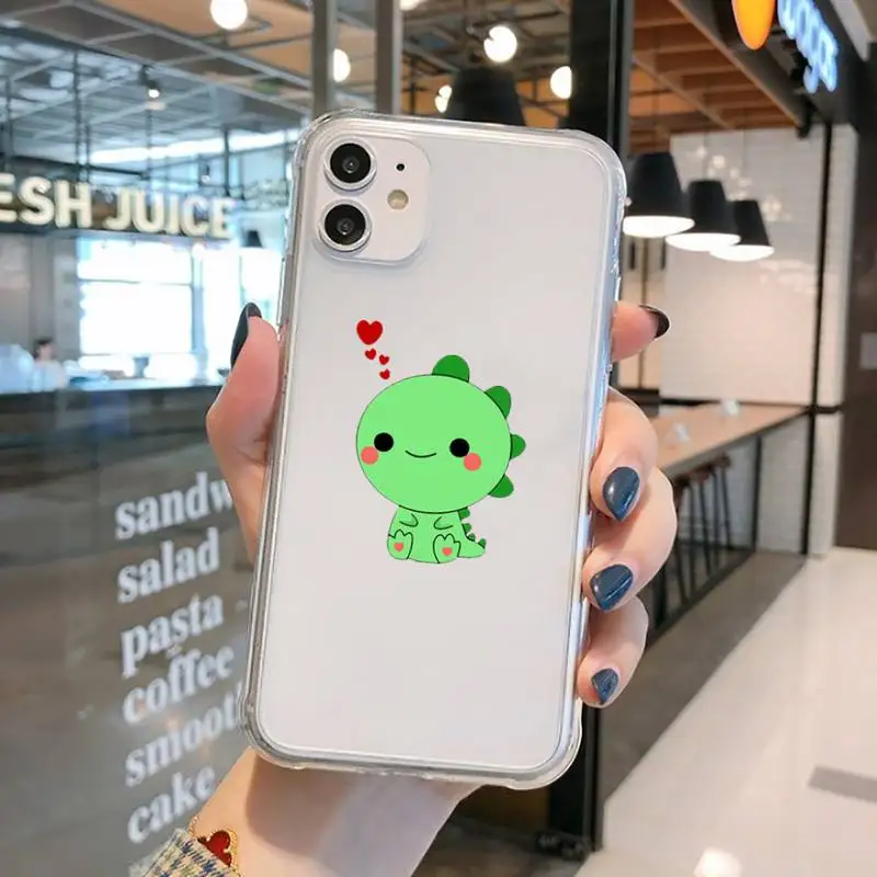 

Cute animal cartoon dinosaur Phone Case Transparent for iPhone 11 12 mini pro XS MAX 8 7 6 6S Plus X 5S SE 2020 XR