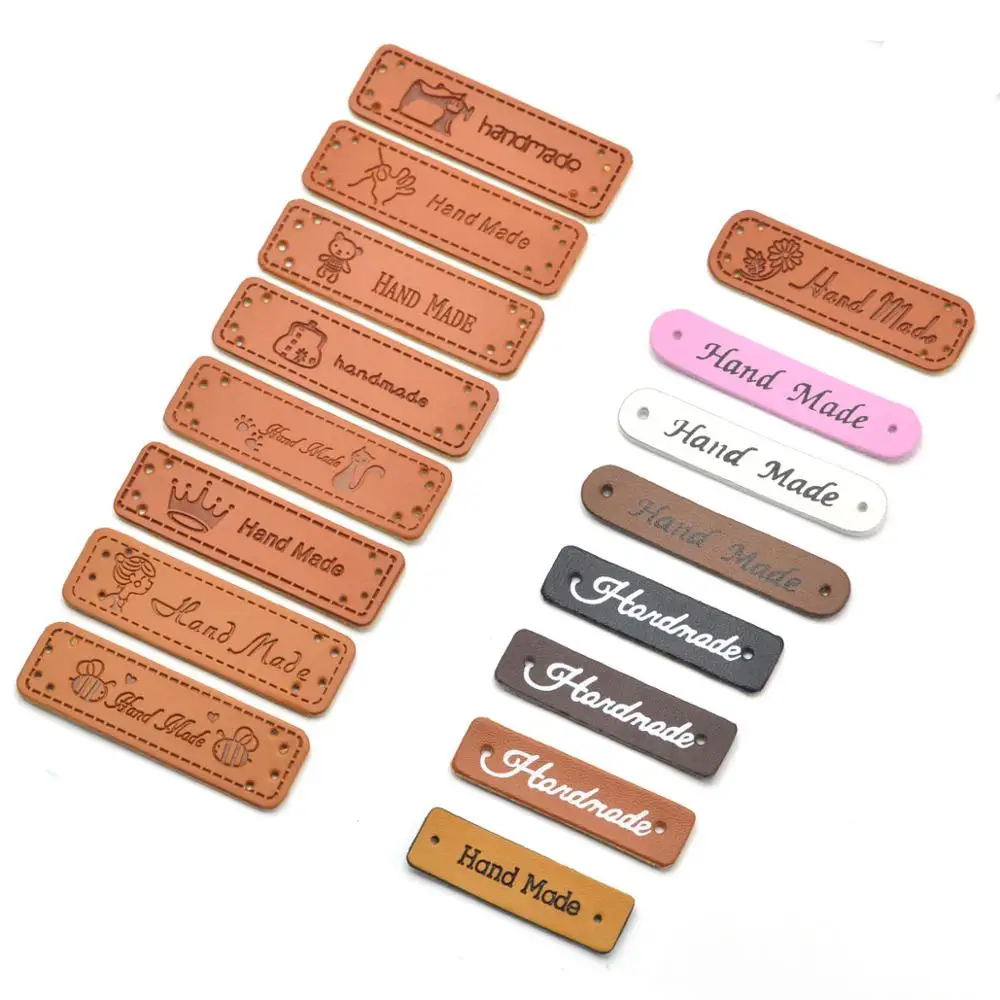30 шт. этикетки ручной работы для одежды искусственной кожи бирки джинсов сумок
