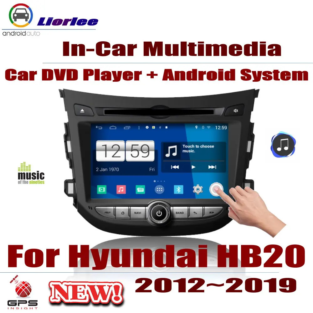 For  Hyundai HB20 2012-2019 Car DVD Player IPS LCD Screen GPS Navigation Android System Radio Audio Video Stereo