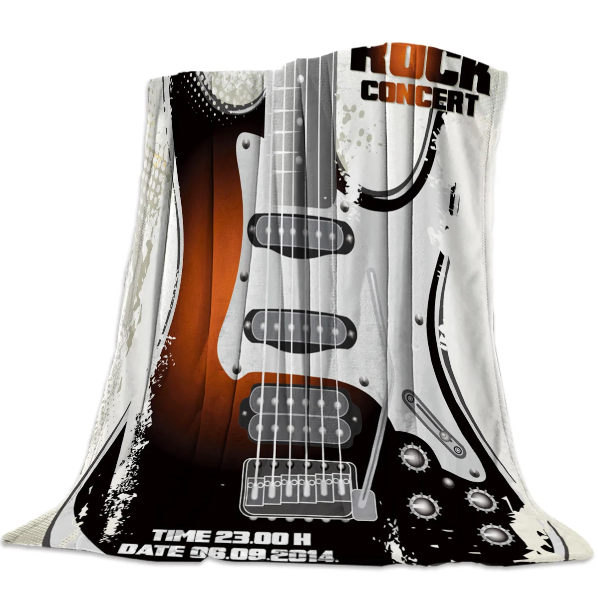

Rock Music Guitar Flannel Blanket for Bed Sofa Portable Soft Fleece Throw Funny Plush Bedspreads
