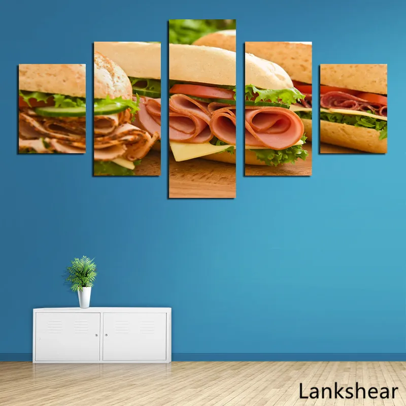 Печать на холсте картина овощи сэндвичи плакаты настенное искусство стену