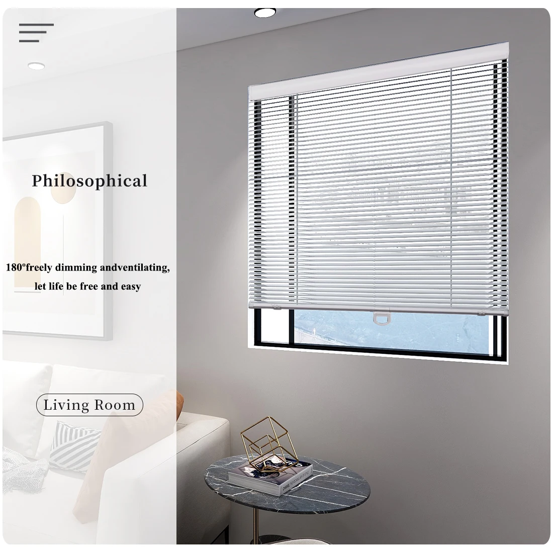 Беспроводные безопасные алюминиевые шторы полузатемняющие оконные для ванной