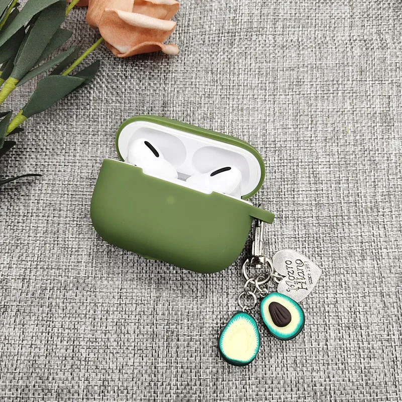 Силиконовый чехол для ключей Airpods pro с авокадо защитный 3 милые аксессуары