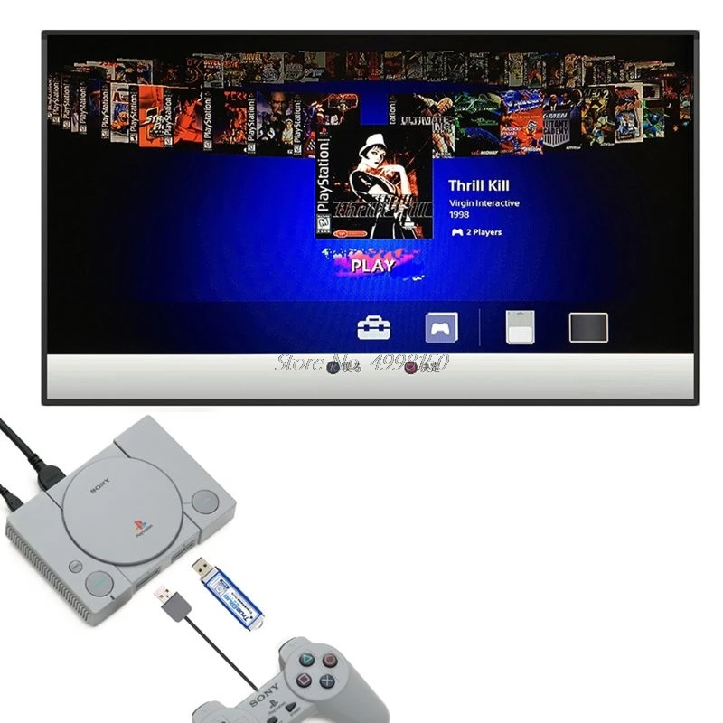 64GB True Blue Mini Crackhead Meth Pack для PlayStation классические игры и аксессуары 101 & 58 игр v1оптовая