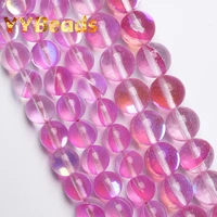 natural austria purple pink crystal moonstone glitter beads 6 12mm round loose charm beads for jewelry making diy women bracelet
