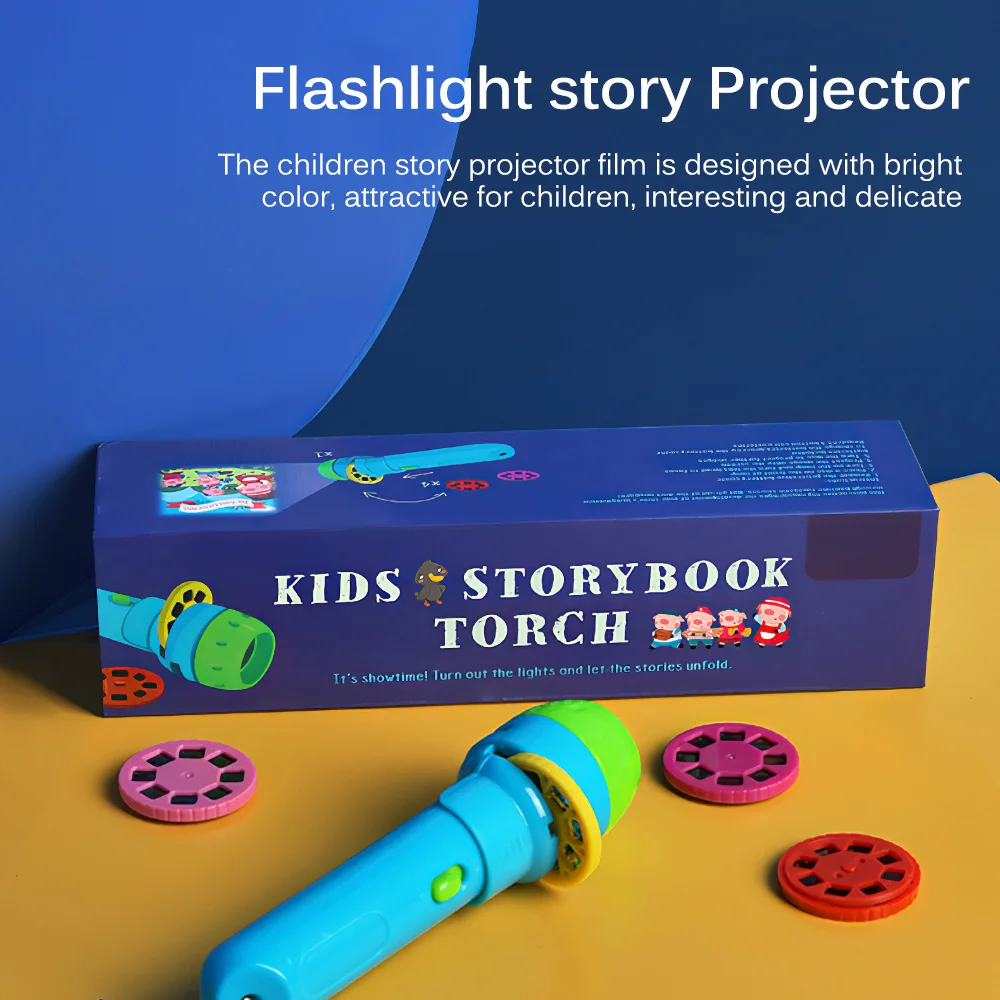 

Kids Children Story Projector Kaleidoscope Night Light Up Baby Toys Lamp Learning Educational Toys Luminous Film Disc Projector