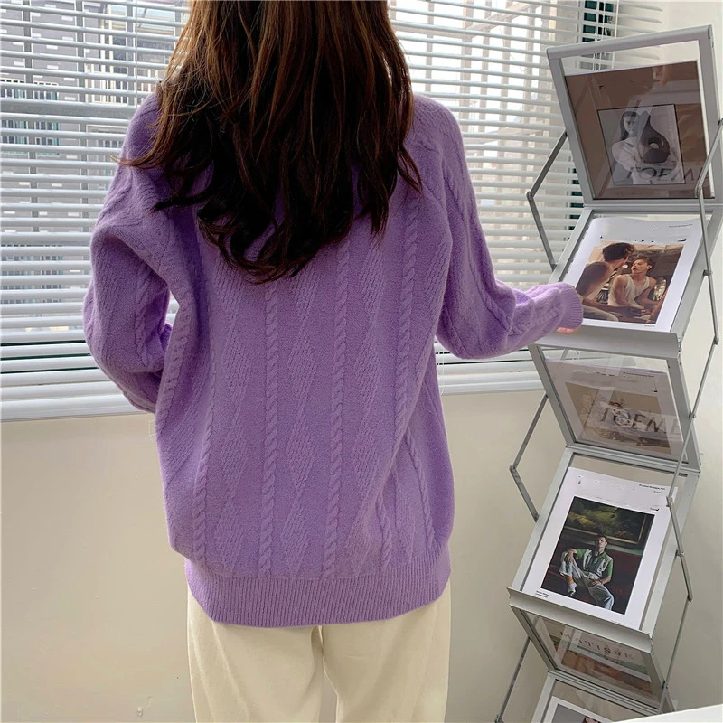 Новинка 2021 женские осенне-зимние свитера вязаная одежда оверсайз 5 цветов теплый