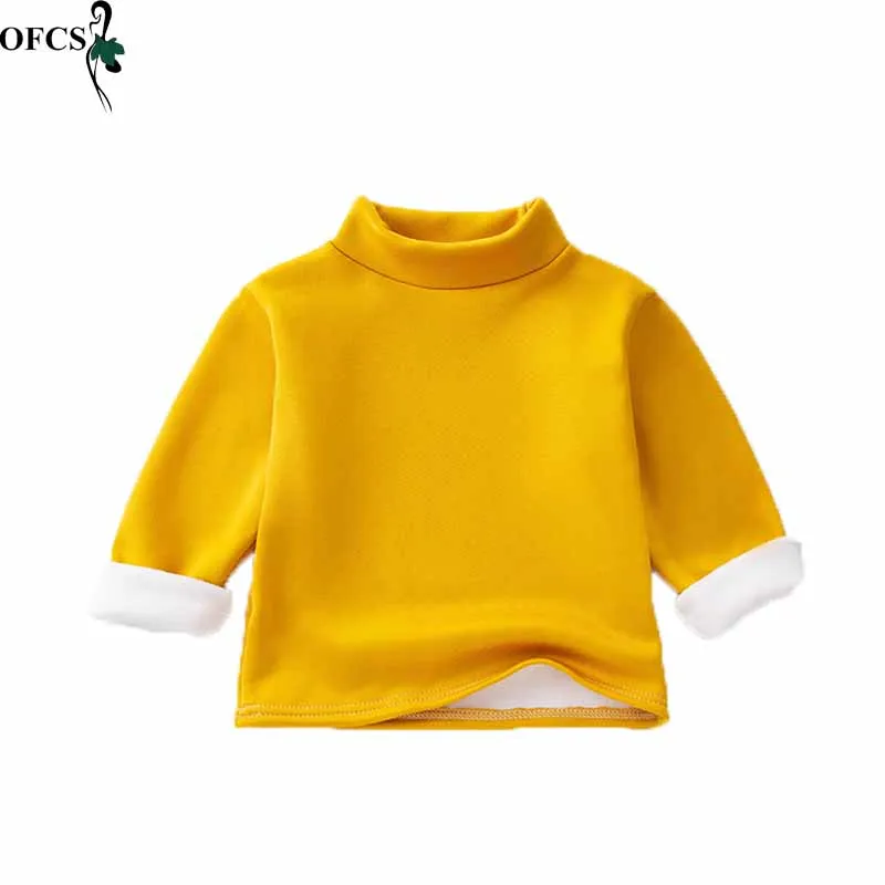 

Новинка, однотонный плотный теплый пуловер, Детский свитшот на весну, осень и зиму, кофта, футболка для мальчиков и девочек, детская одежда, т...