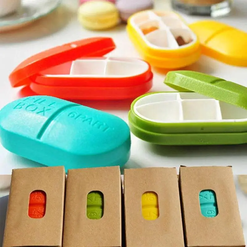 1 шт. мини коробка для таблеток ярких цветов милый пластиковый чехол складной