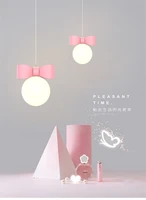 modern pink bowknot pendant lamp bedroom bedside restaurant bar girl room living room long line home decoration pendant lights