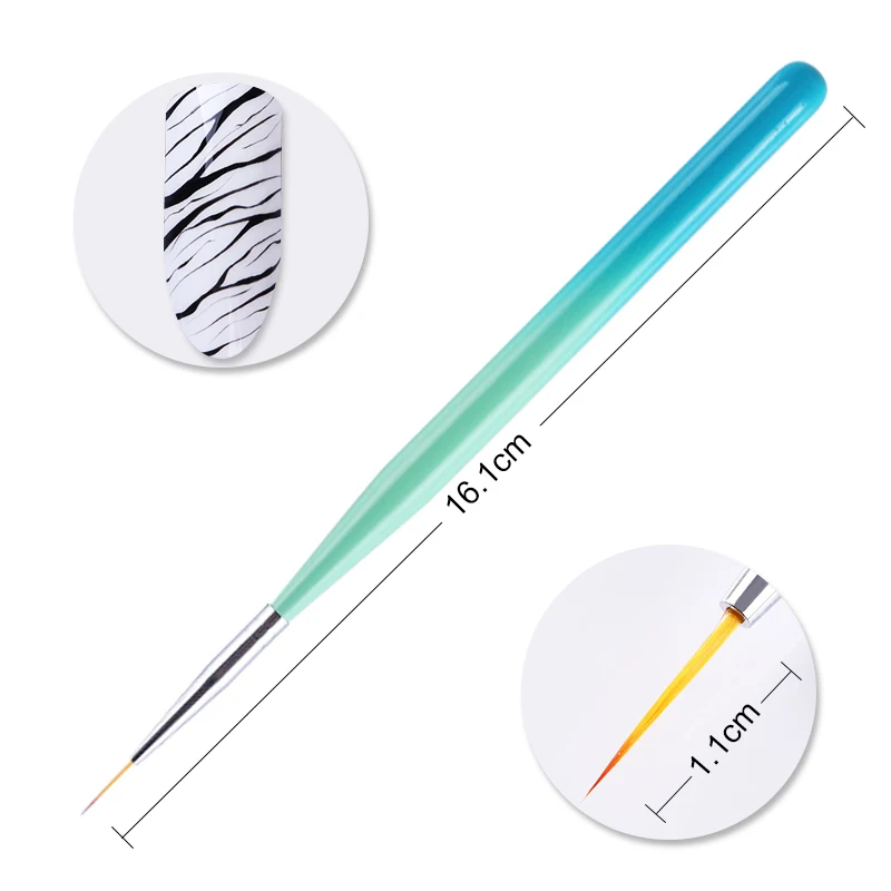 Brush Liner 11mm 1 BORN PRETTY, 1 шт., акриловая ручка для рисования водным мрамором, кисть для рисования серебристыми цветами, инструмент для маникюра и дизайна ногтей, ручка, инструмент для ногтей DIY - Цвет: Brush Liner 11mm 1