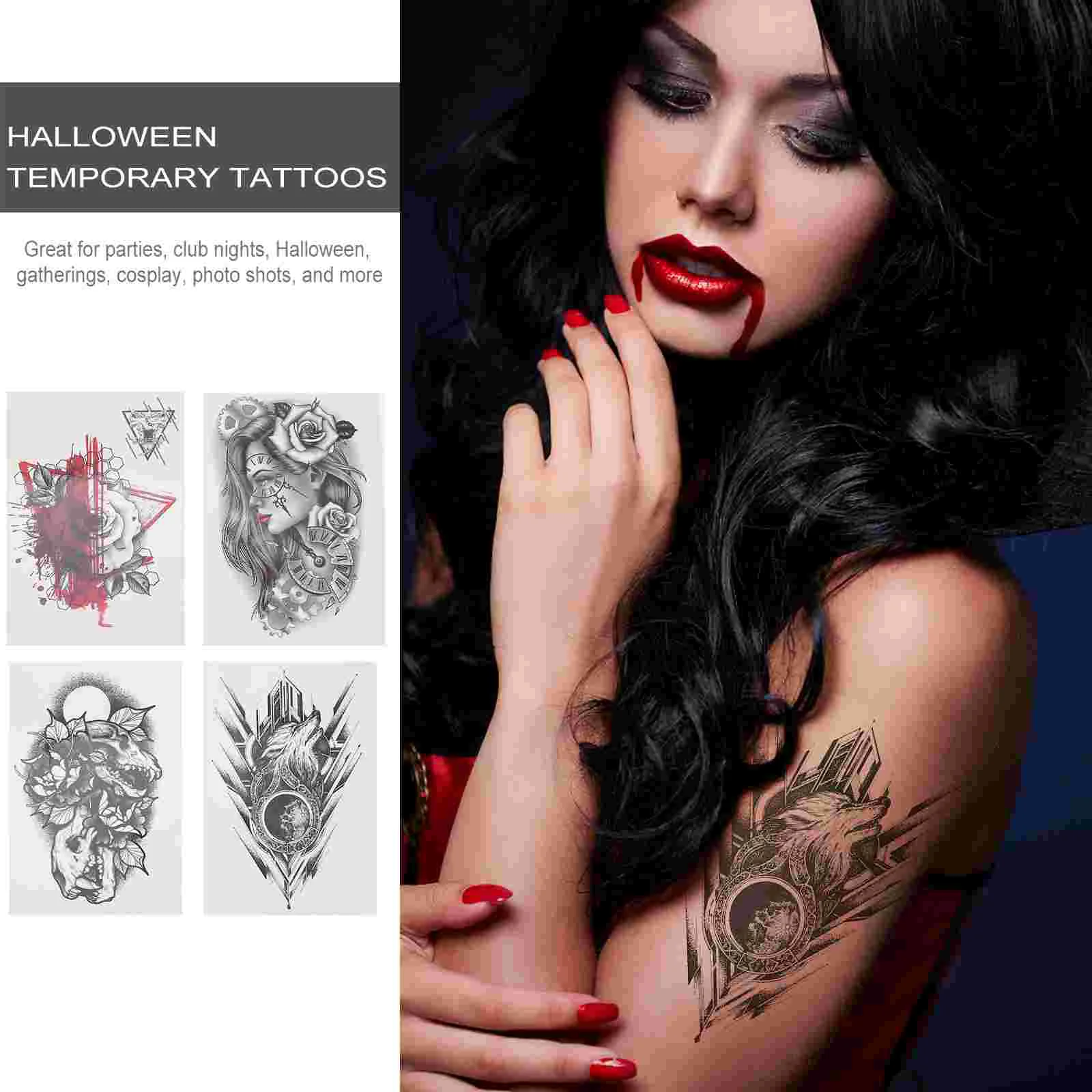 

Тату-наклейки 8 листов, временные наклейки на тело, временные татуировки