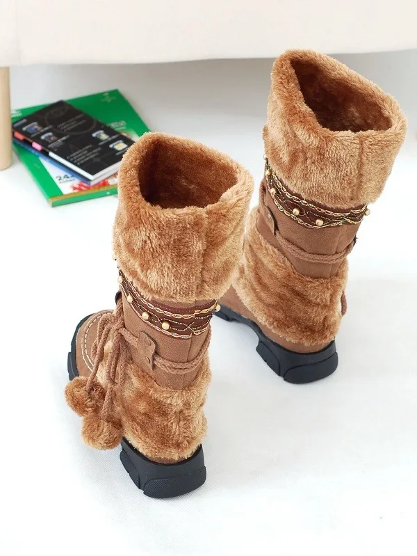 

Aleafalling Russia Winter Warm Thickened Fur Over Knee High Heel Boots Women Shoes Fashion Sexy Botas Long Woman Footwear WBT173