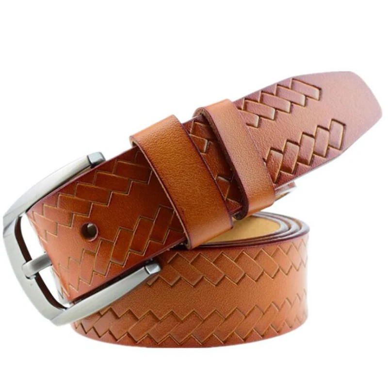 

2021 Luxury Quality Designer Belt Mens Fashion Personality Stripe Design Pin Buckle High Quality Genuine Leather Male Belts