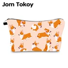 Водонепроницаемая косметичка Corgi мешочки с принтом для девушек, подарок, забавные косметички для макияжа