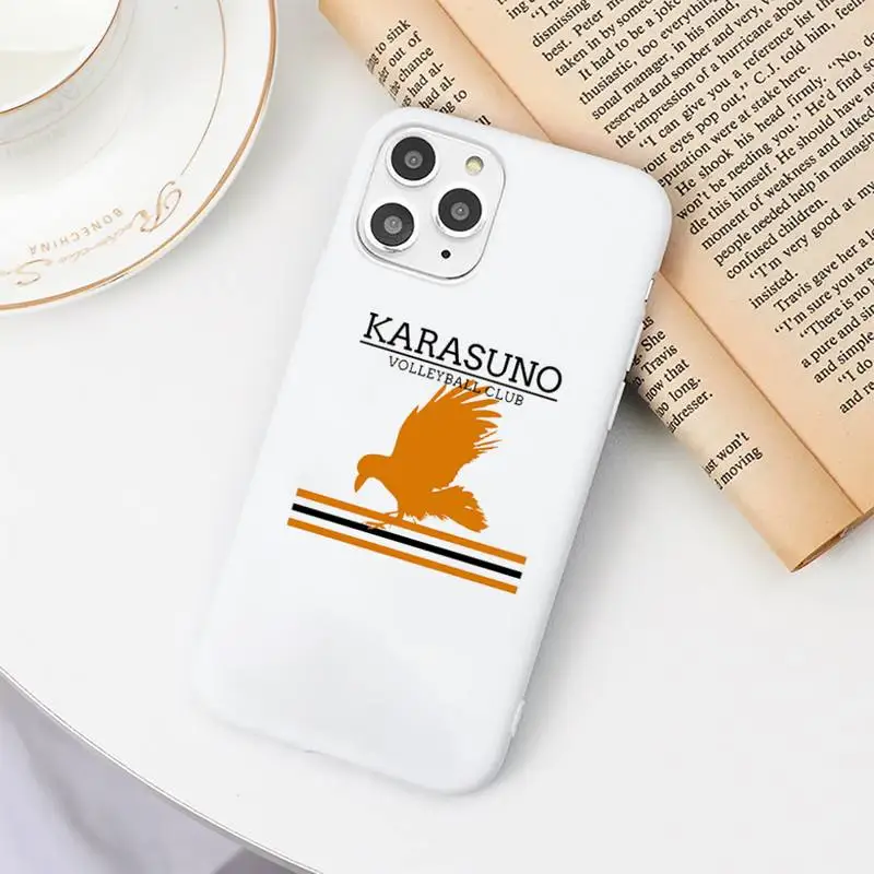 

karasuno high haikyuu volleyball team pantone Phone Case Candy Color White for iPhone 11 pro XS MAX 8 7 6 6S Plus X 5SSE 2020 XR
