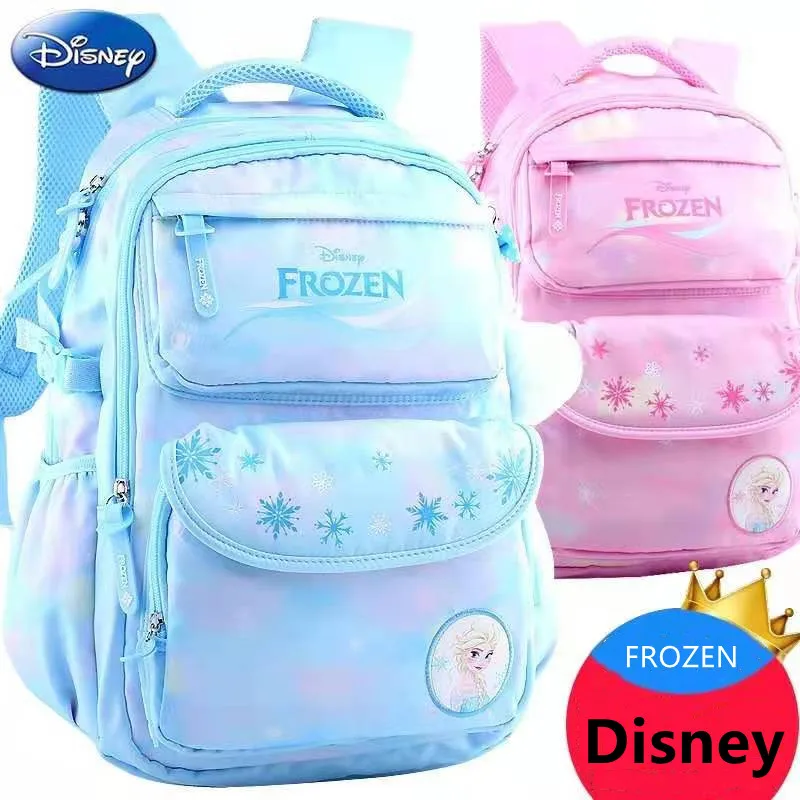Disney Frozen School Bags For Girls Elsa Anna Olaf Primary Student Shoulder Orthopedic Backpack Large Capacity Teenage Gifts