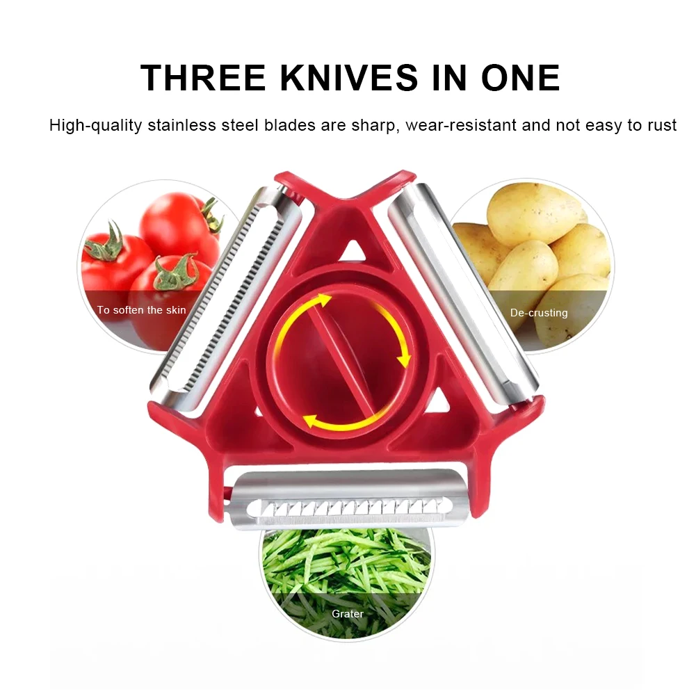 3 в 1 кухонный инструмент для чистки фруктов картофеля и моркови - купить по