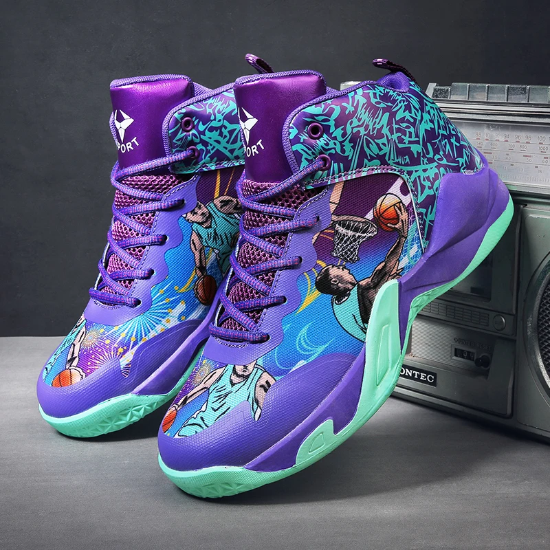 Профессиональная баскетбольная обувь мужские кроссовки уличные амортизирующие