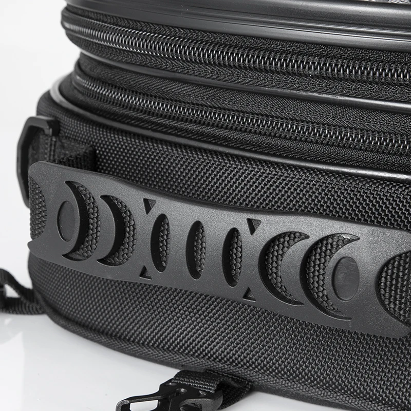 

Waterproof Motorcycle Tail Bag Multifunction Durable Carbon Hard Shell Motorbike Rear Seat Bag High Capacity Helmet Bag Black
