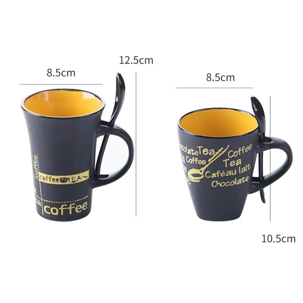 1 шт. простая керамическая кофейная чашка с ложкой креативная индивидуальная